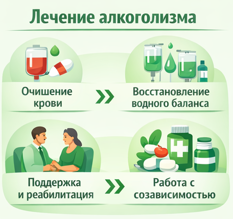 лечение алкоголизма в Харабали этапы